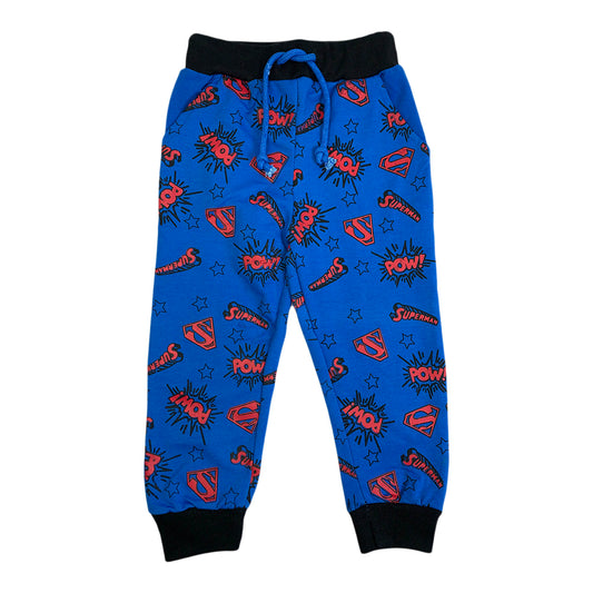 Boys Winter Fleece Trousers – Blue Superman “POW” Design