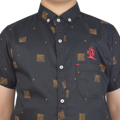 Boys Black Casual Shirt | Smart Everyday Wear by Kidzaar