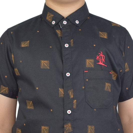 Boys Black Casual Shirt | Smart Everyday Wear by Kidzaar