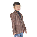 Boys Brown Check Casual Coat – Smart Winter Style