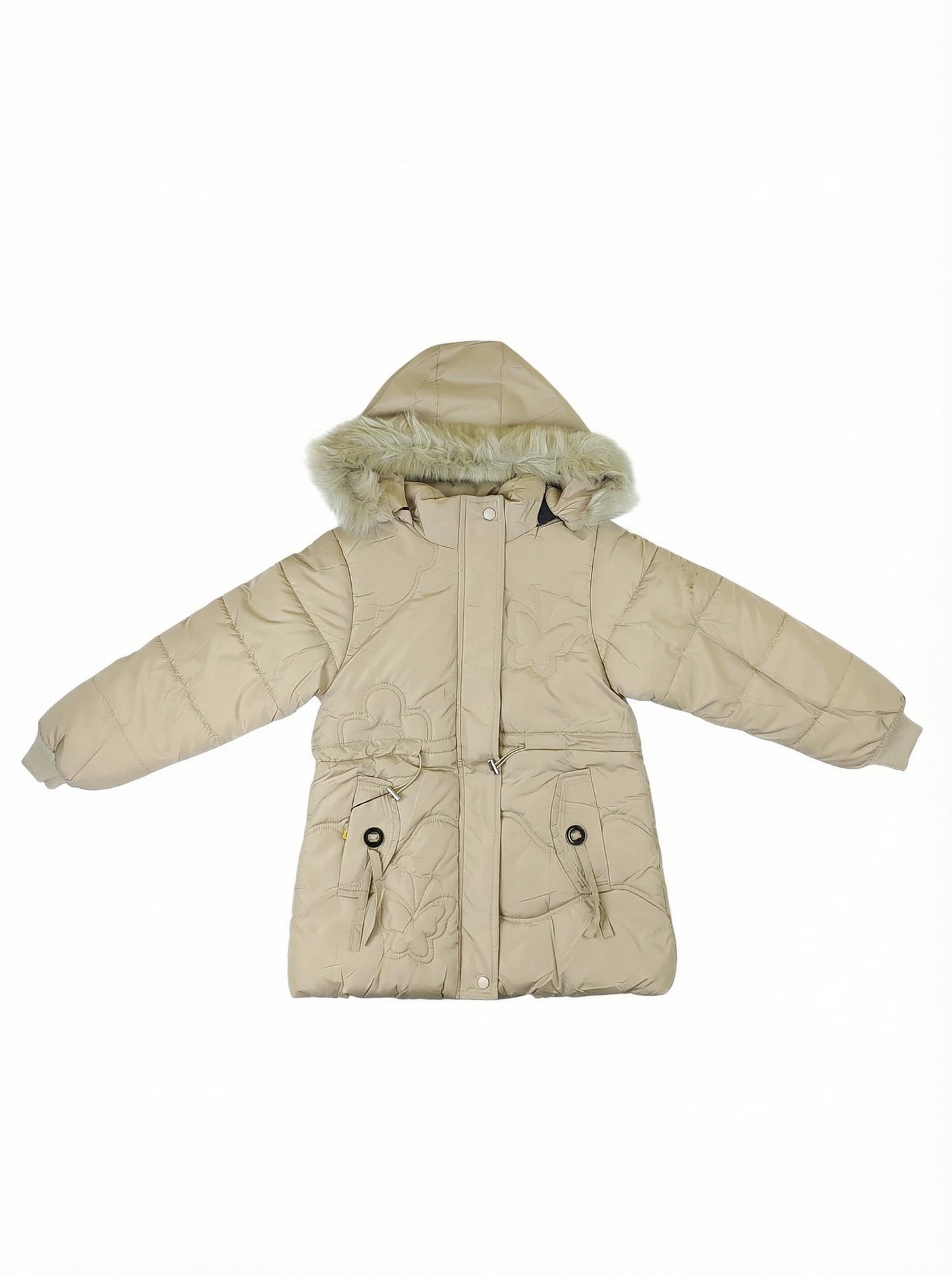Cream Puffer Winter Coat for Girls | Warm & Stylish