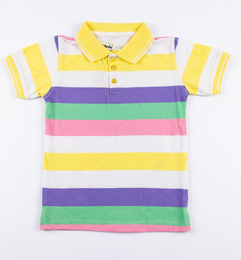 Boys Striped Polo Shirt | Classic Cotton Half Sleeve Polo for Kids