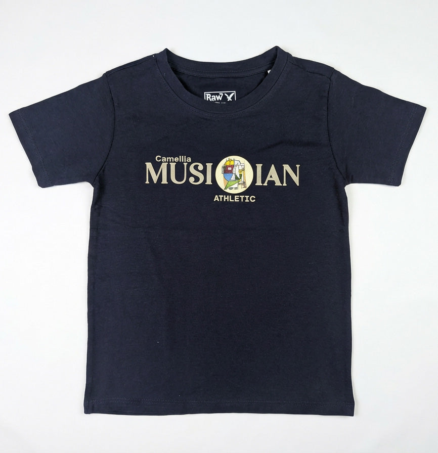Kids Graphic T‑Shirt | Musician Logo & Orca Pattern | Soft Everyday Tee