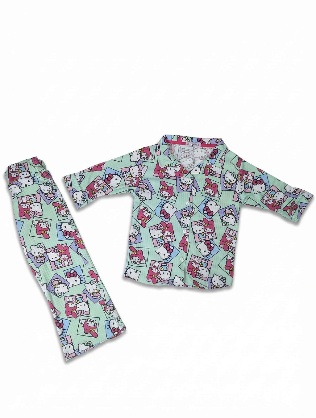 Kids Cartoon Character Pajama Set | 2‑Piece Button‑Up Long Sleeve Top & Pants