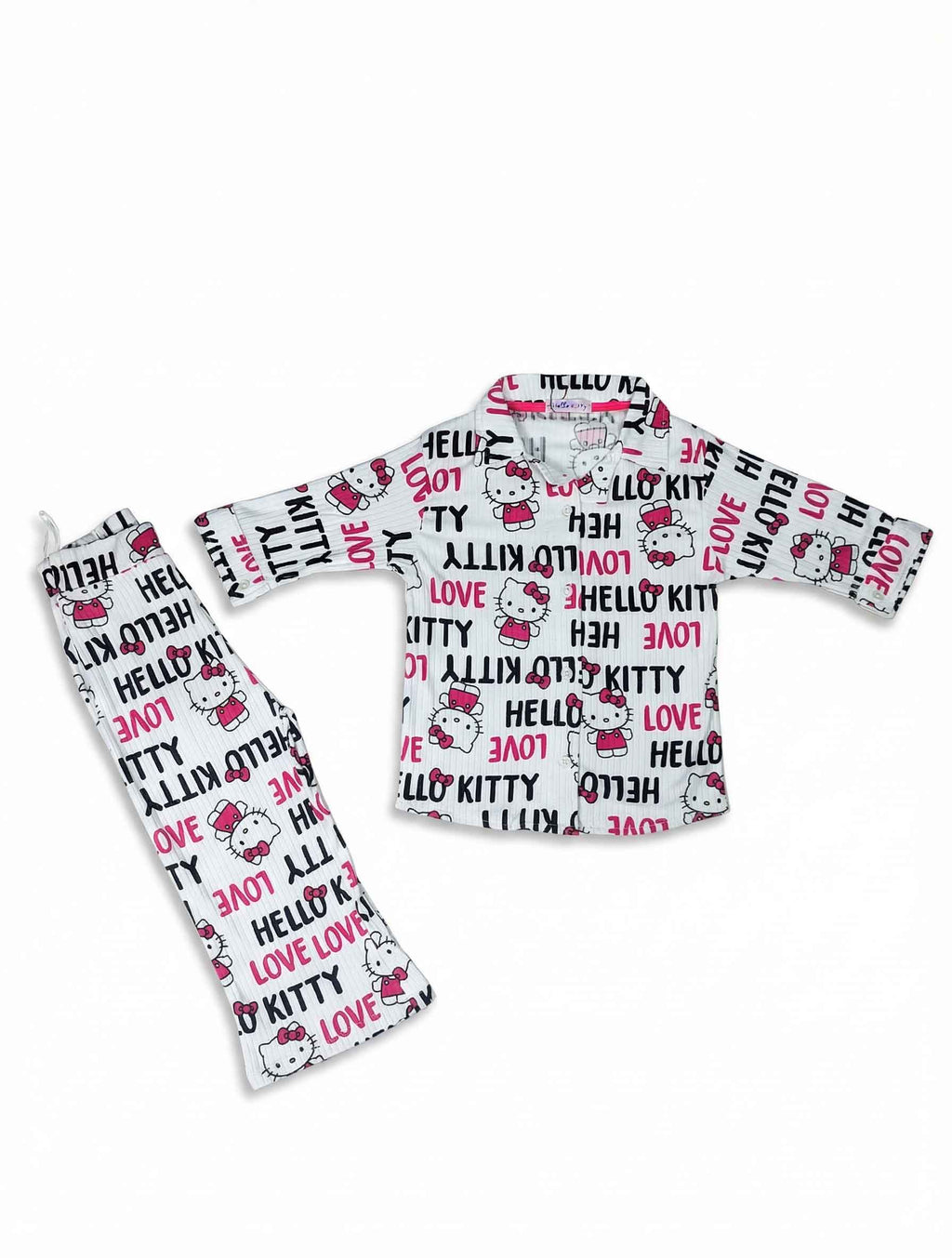 Kids Cartoon Character Pajama Set | 2‑Piece Button‑Up Long Sleeve Top & Pants