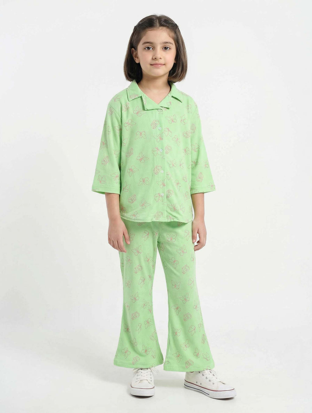 Kids Printed Button-Down Pajama Set (2-Piece Shirt & Pants)
