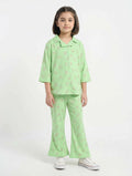 Kids Printed Button-Down Pajama Set (2-Piece Shirt & Pants)