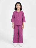 Kids Printed Button | Down Pajama Set (2-Piece Shirt & Pants)