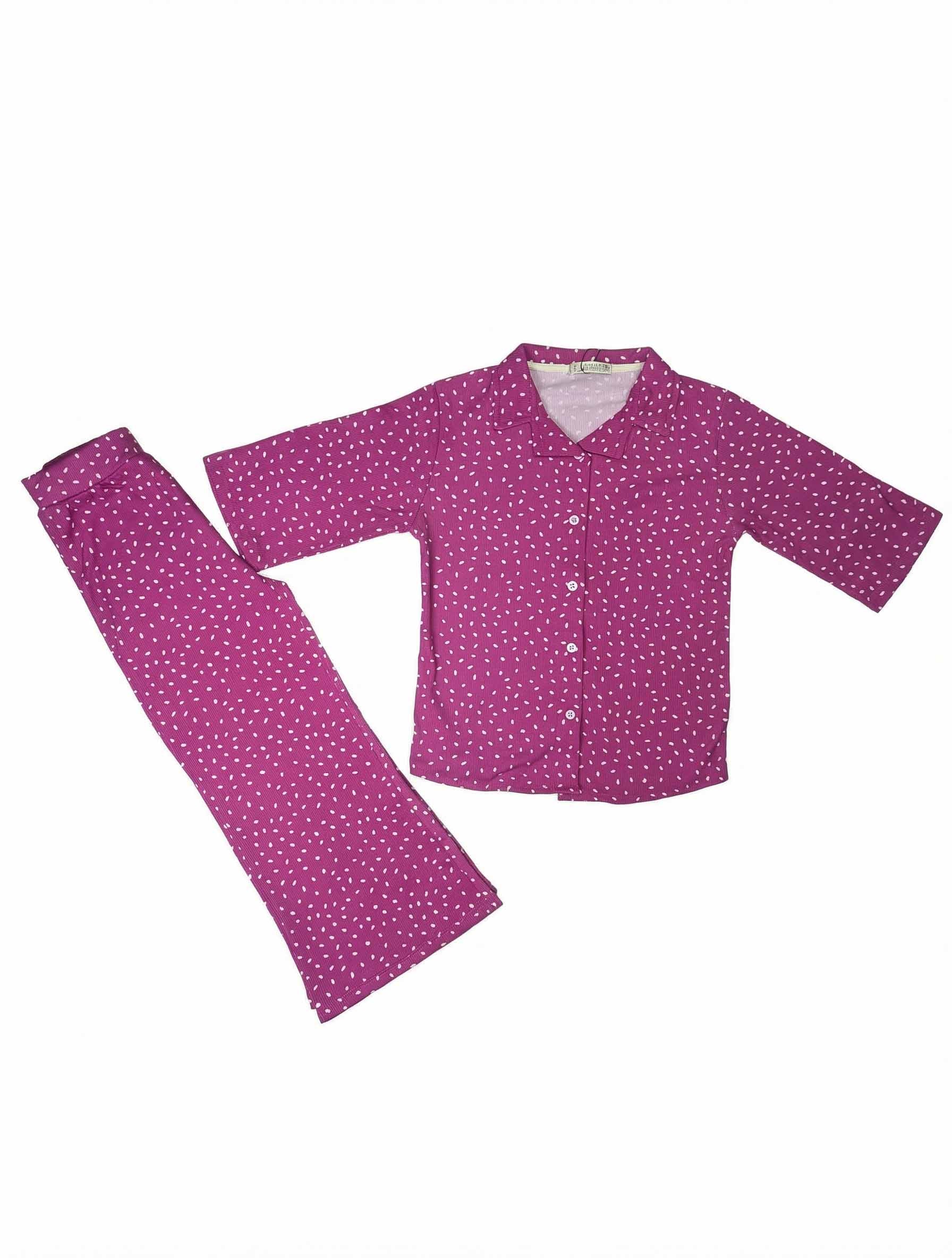 Kids Printed Button | Down Pajama Set (2-Piece Shirt & Pants)