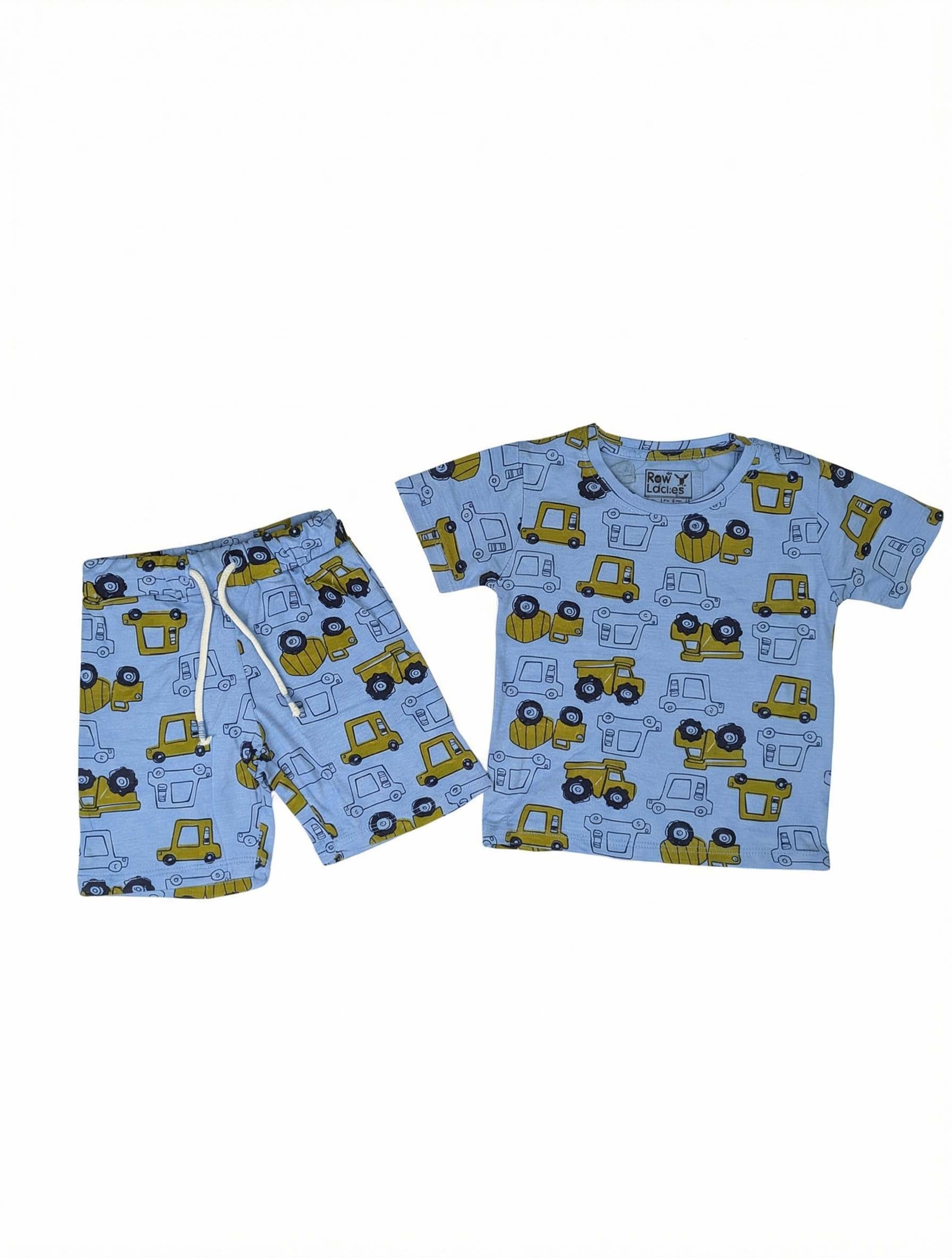 Kids Printed T-Shirt & Shorts Set | Summer Outfit with Drawstring Waist
