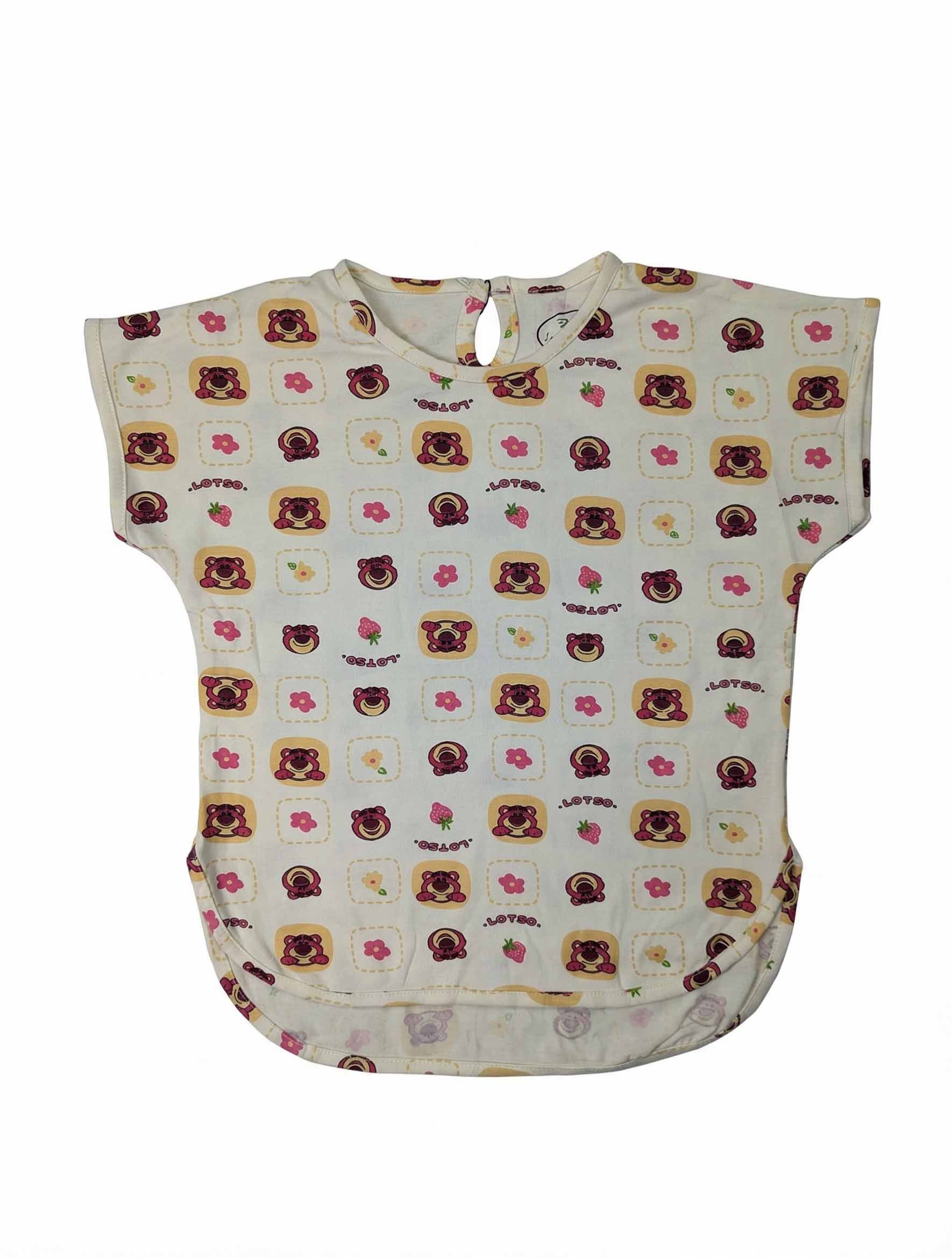 Toddler Girls Teddy Bear Print Tunic Top | Casual Summer Shirt