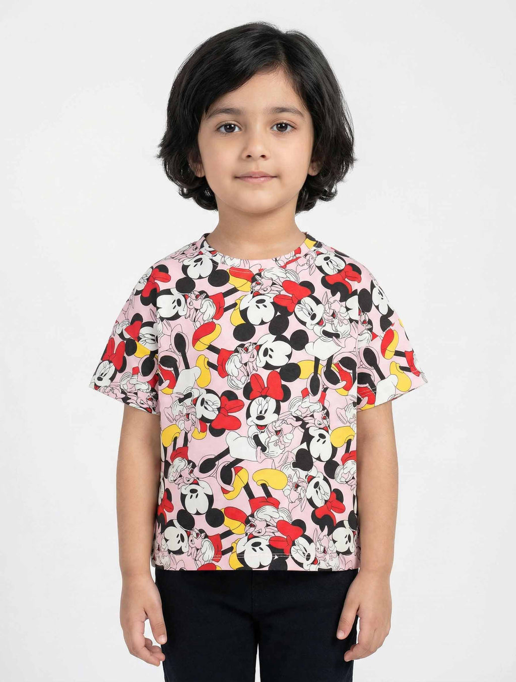 Kids All-Over Cartoon Print T-Shirt | Short Sleeve Crewneck Casual Boys & Girls | KidZaar