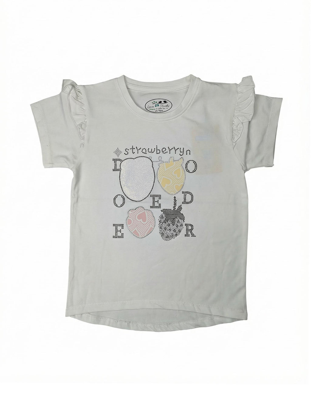 Toddler Girls Ruffle Sleeve Graphic T-Shirt | Sparkle Print Casual Summer Top