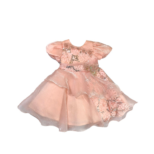 Embroidered Net Frock for Girls