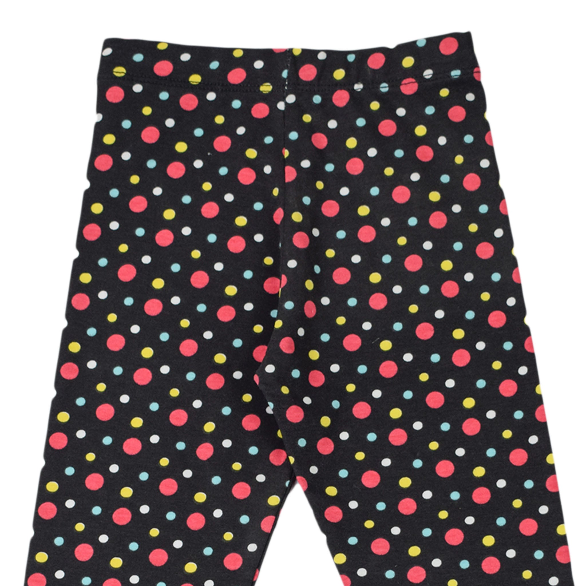 Fun Polka Dot Leggings for Girls| Black Multi-Color Tights | Kidzaar Pakistan