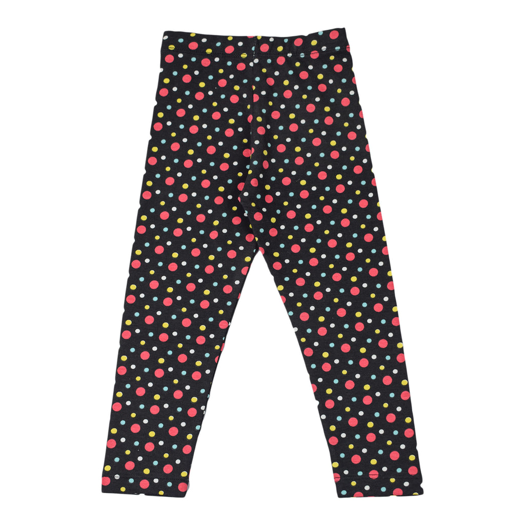 Fun Polka Dot Leggings for Girls| Black Multi-Color Tights | Kidzaar Pakistan