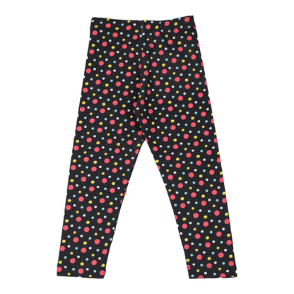 Fun Polka Dot Leggings for Girls| Black Multi-Color Tights | Kidzaar Pakistan