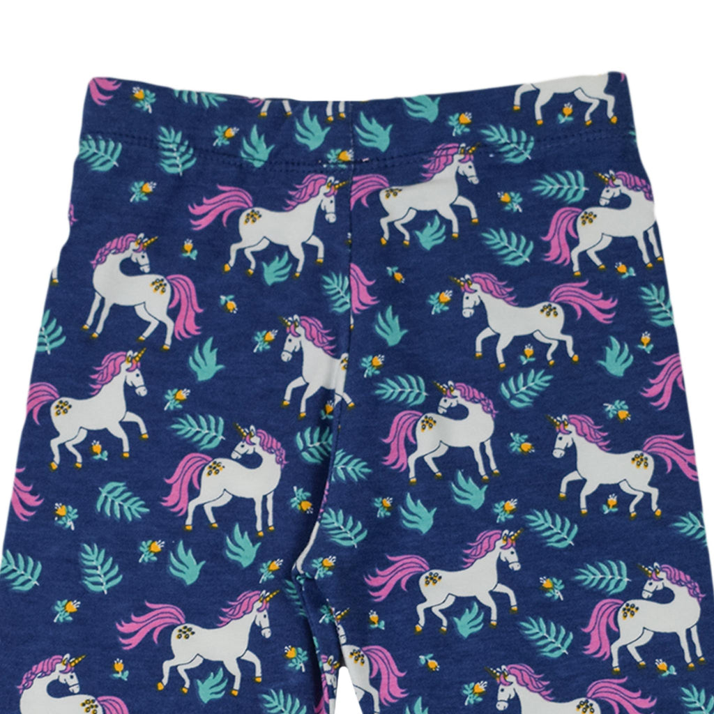 Girls Blue Printed Bottom / Horse & Leaf Design