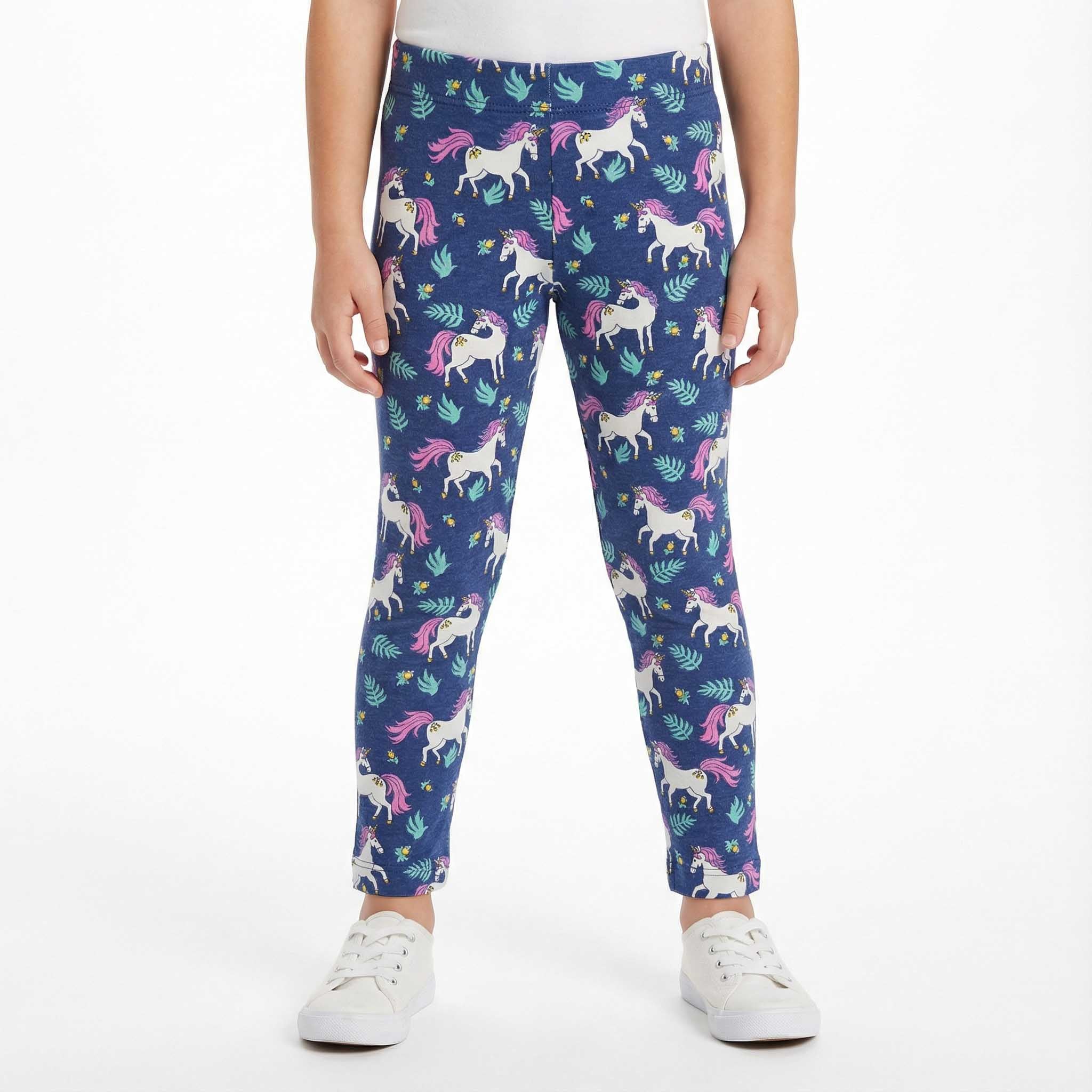 Girls Blue Printed Bottom / Horse & Leaf Design