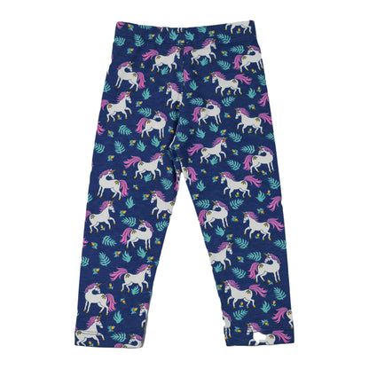 Girls Blue Printed Bottom / Horse & Leaf Design