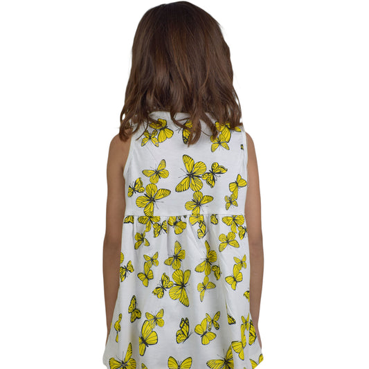 Girls Butterfly Print Tops – White & Orange Variants