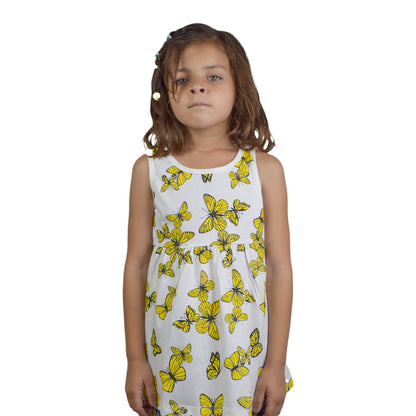 Girls Butterfly Print Tops – White & Orange Variants