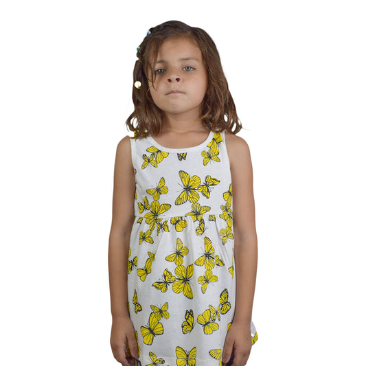 Girls Butterfly Print Tops – White & Orange Variants