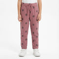 Girls Dusty Pink Polka Dot Winter Fleece Trouser
