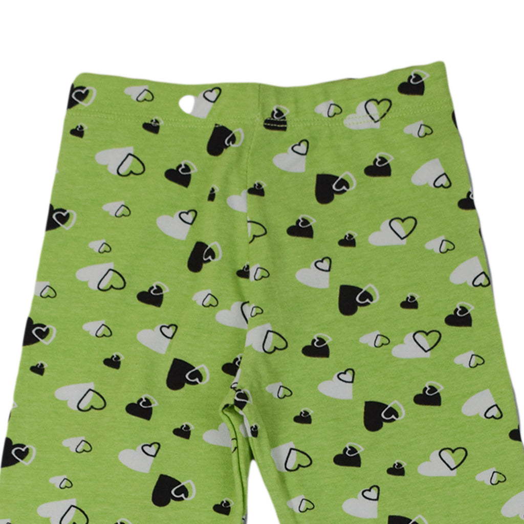 Girls Heart Print Cotton Leggings – Soft & Stretchy Bottoms