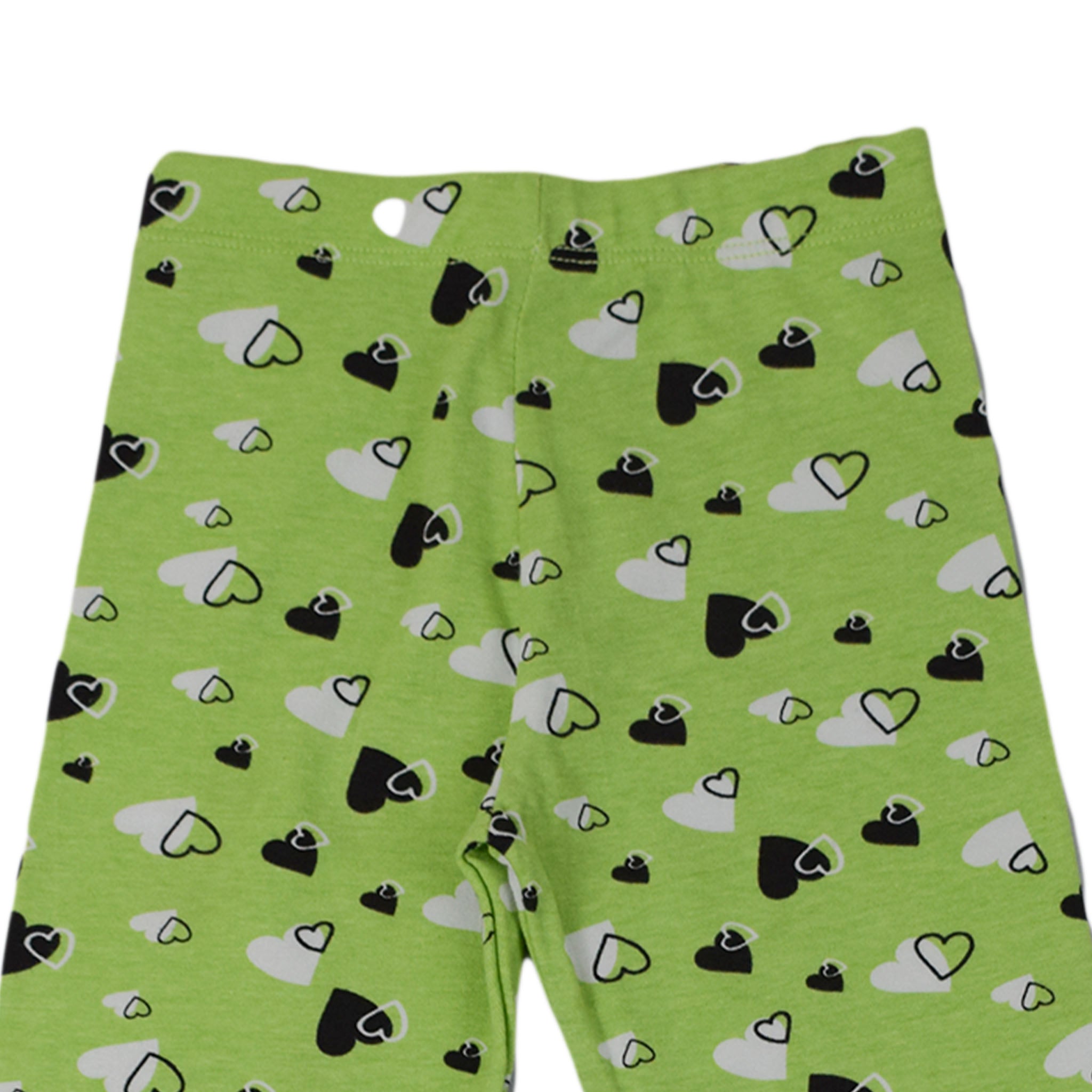 Girls Heart Print Cotton Leggings – Soft & Stretchy Bottoms