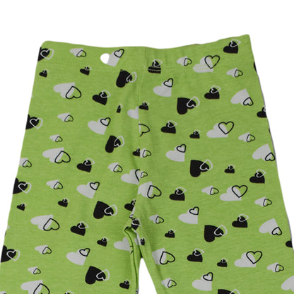 Girls Heart Print Cotton Leggings – Soft & Stretchy Bottoms
