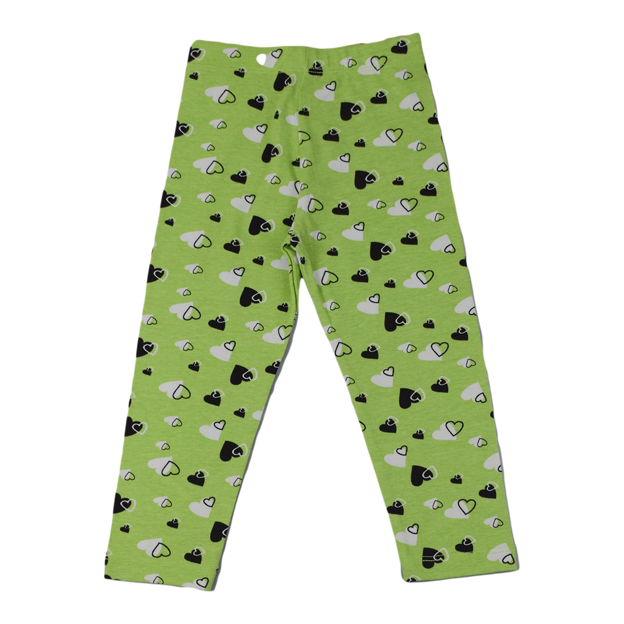 Girls Heart Print Cotton Leggings – Soft & Stretchy Bottoms