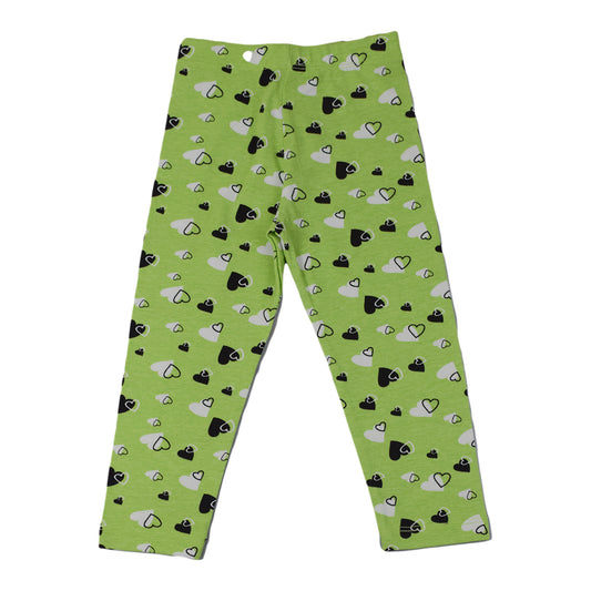 Girls Heart Print Cotton Leggings – Soft & Stretchy Bottoms