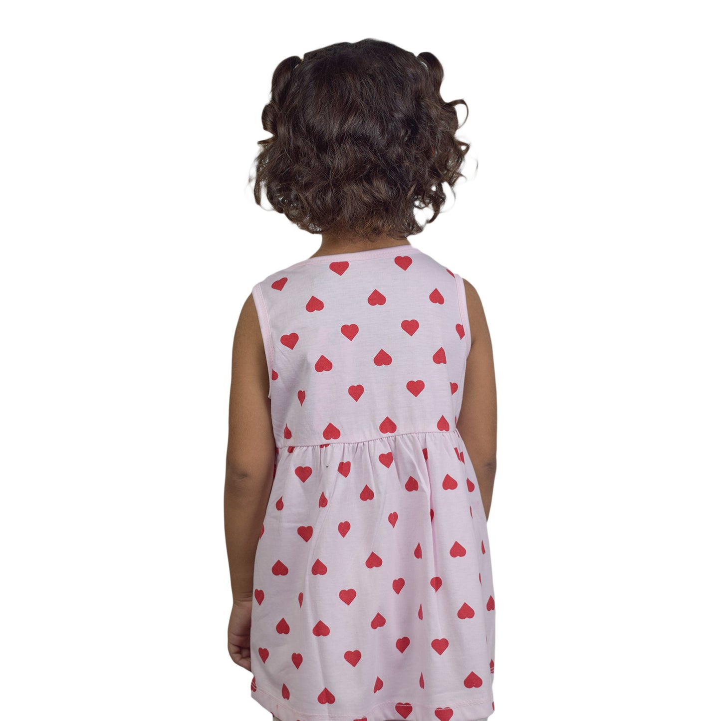 Girls Light Pink Heart Print Top – Cute Summer Style