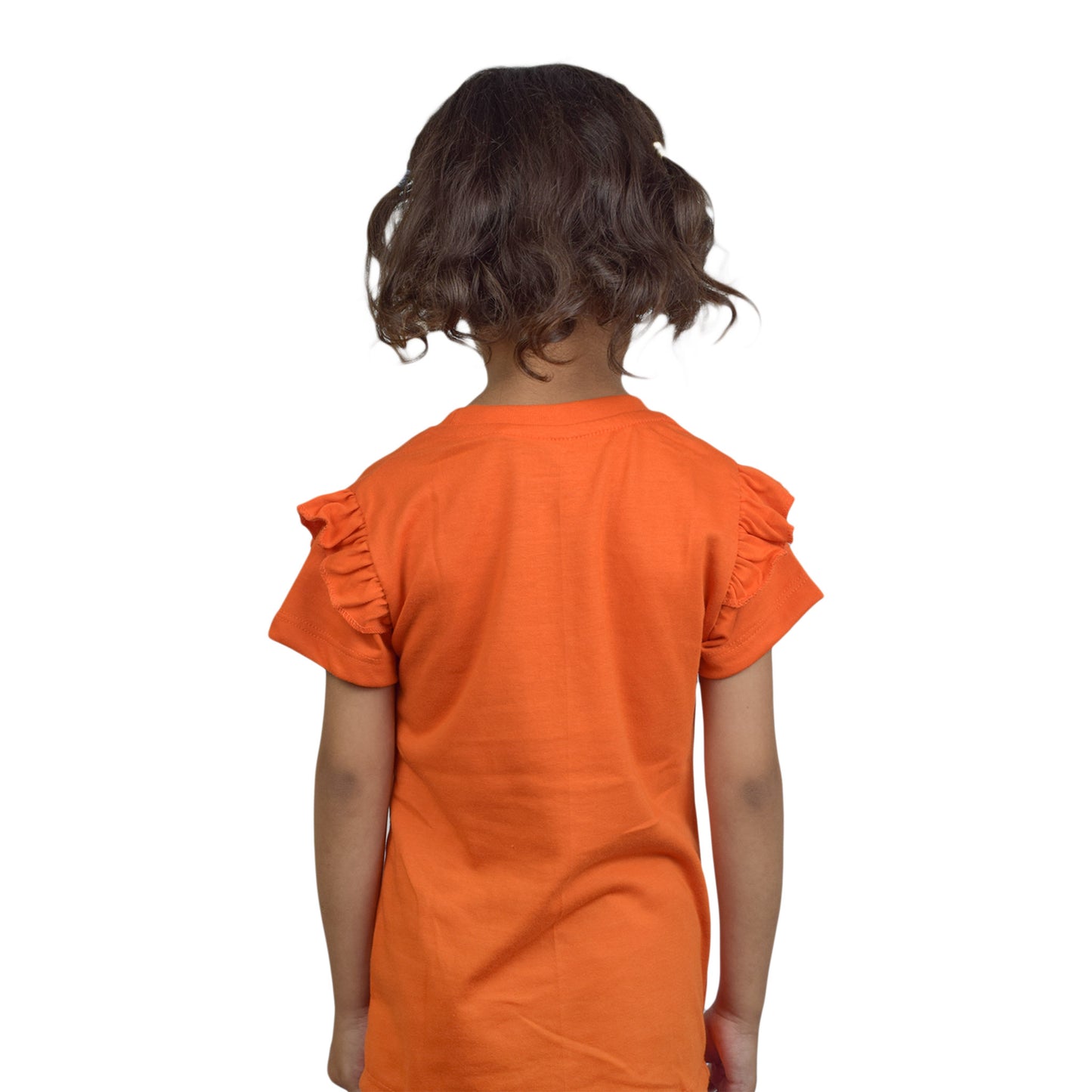 Girls Orange Top with Heart & Duck Design – Adorable Casual Wear | KidZaar