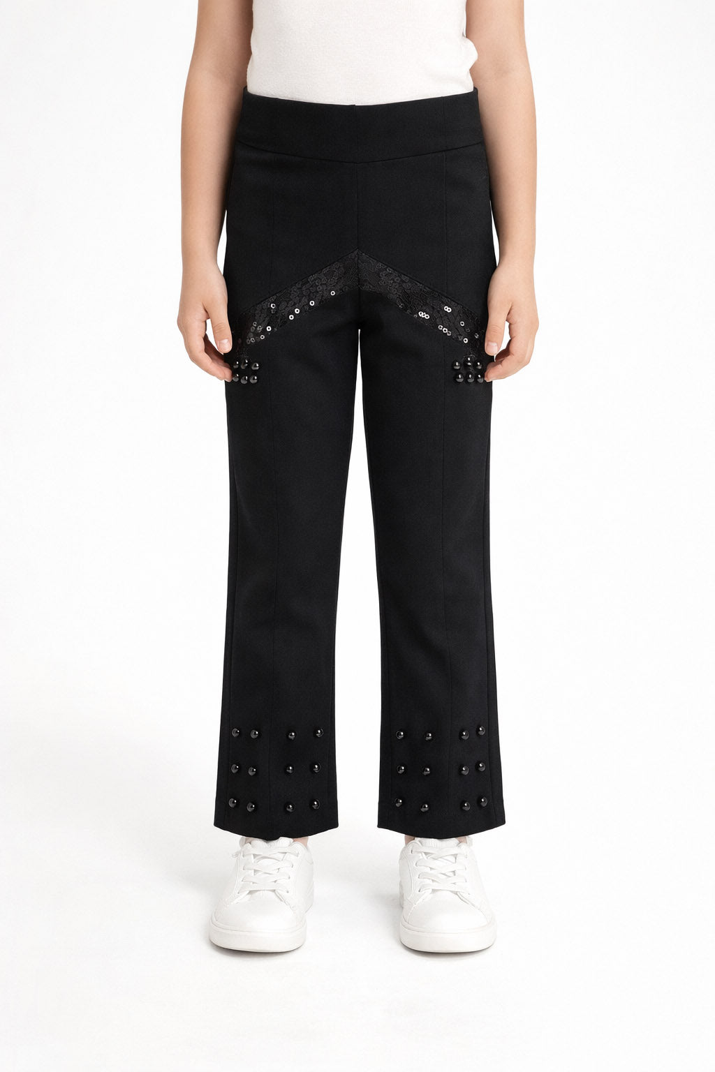 Girls Pearl & Sequin Embellished Trouser