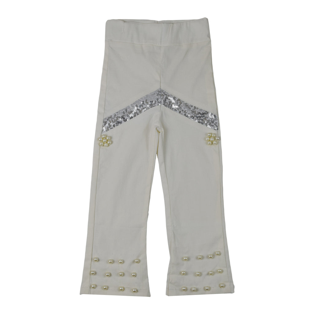Girls Pearl & Sequin Embellished Trouser