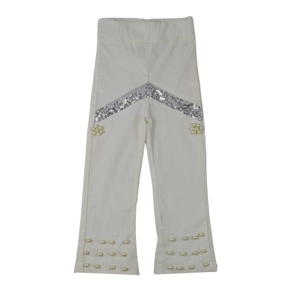 Girls Pearl & Sequin Embellished Trouser