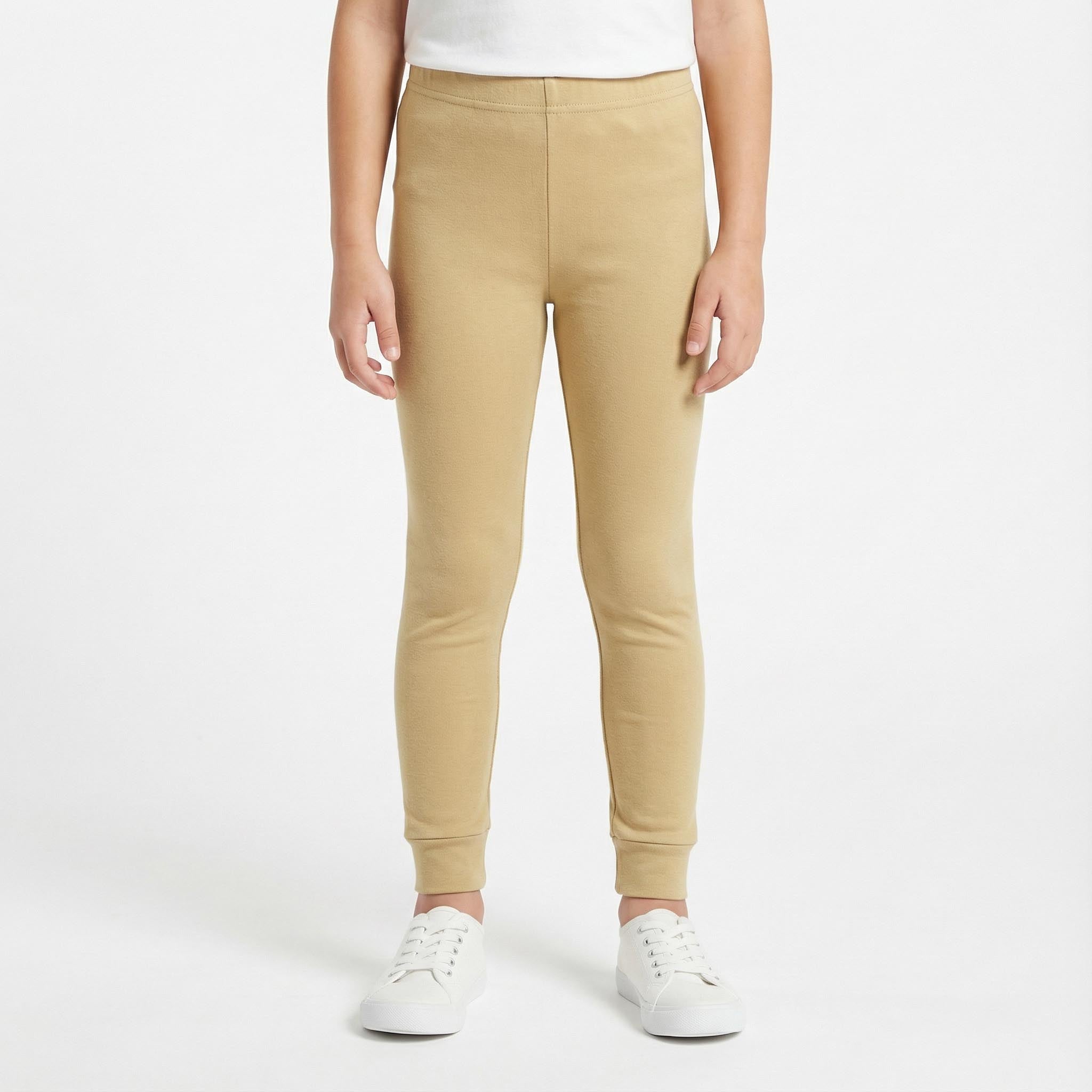 Girls Plain Cream Legging| perfect for casual and daily wear