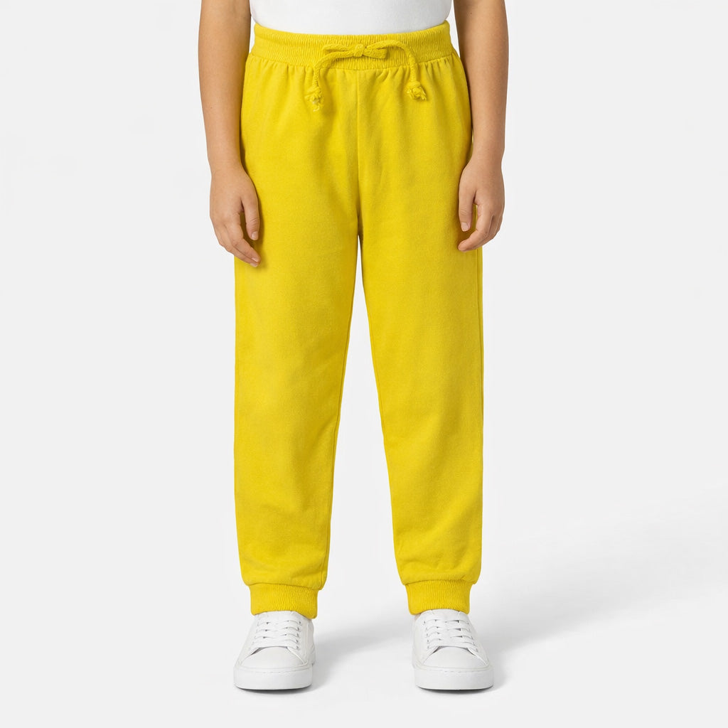 Girls Plain Yellow Winter Fleece Trouser