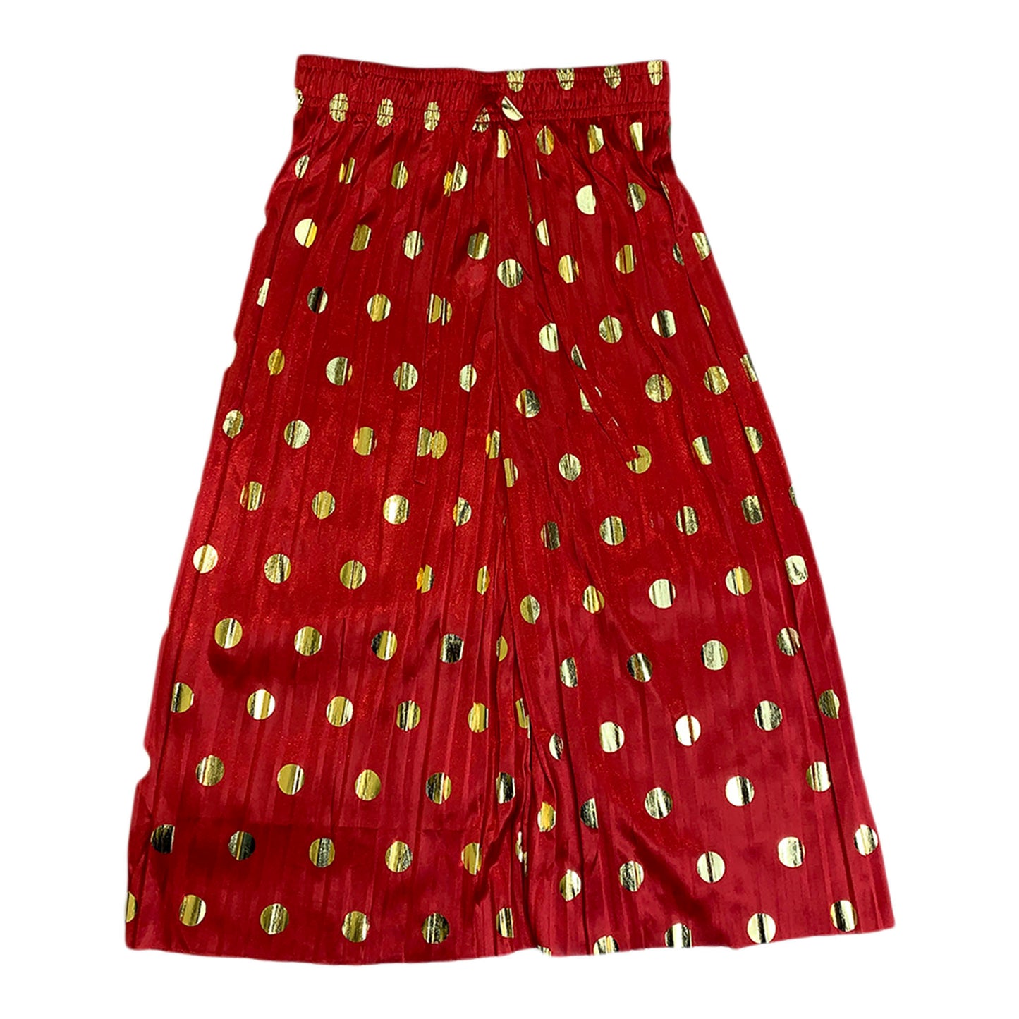 Girls Festive Red Palazzo | Golden Polka Dot Design