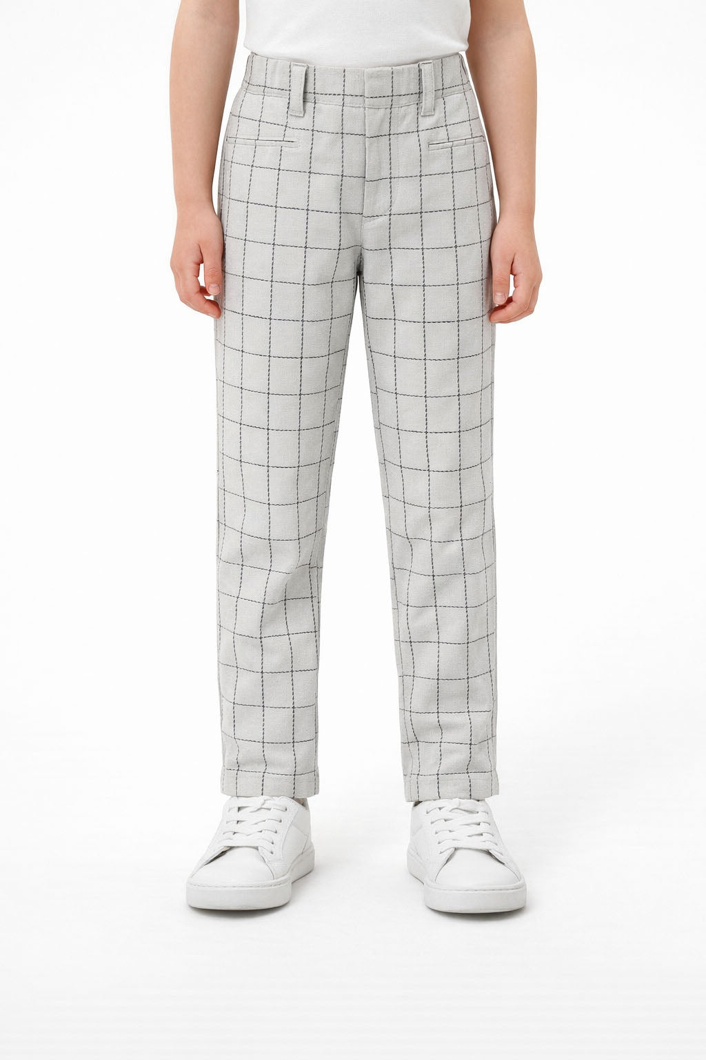 Girls White Printed Cotton Bottoms