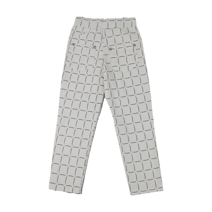 Girls White Printed Cotton Bottoms