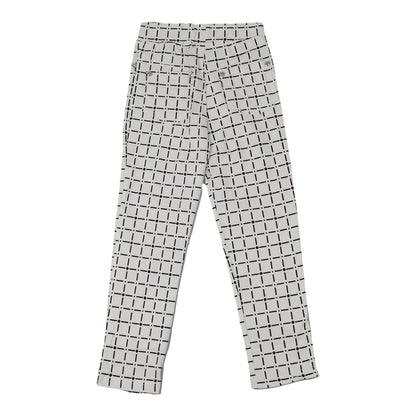 Girls White Printed Cotton Bottoms