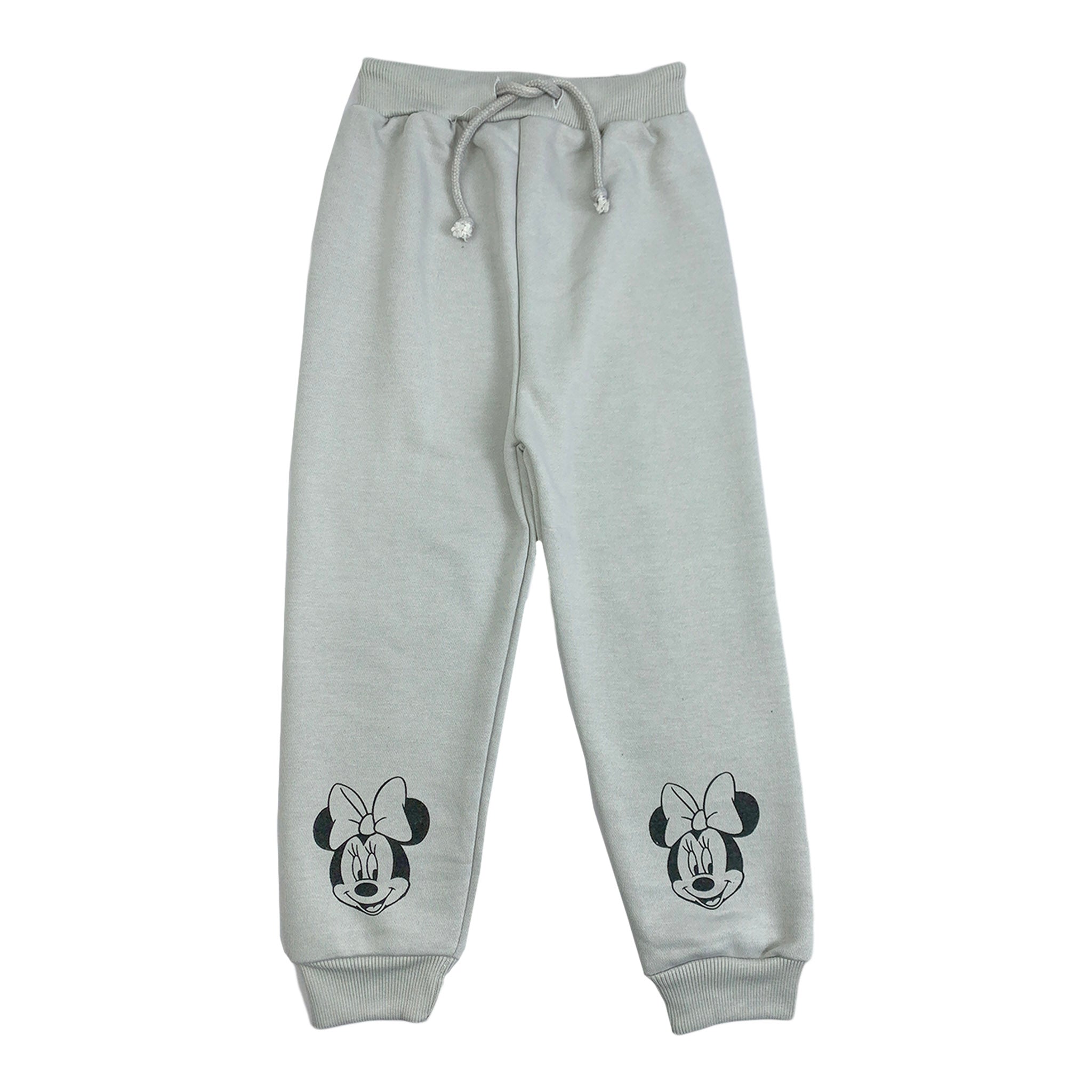 Girls Winter Fleece Trousers – Gray with Minnie Mouse Design