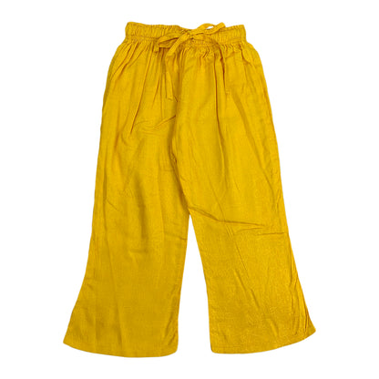 Girls Yellow Plain Palazzo with Adjustable String