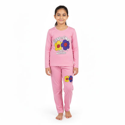 Girls Yellow & Pink Floral Printed Set – “Ready to Enjoy Each Moment” Outfit