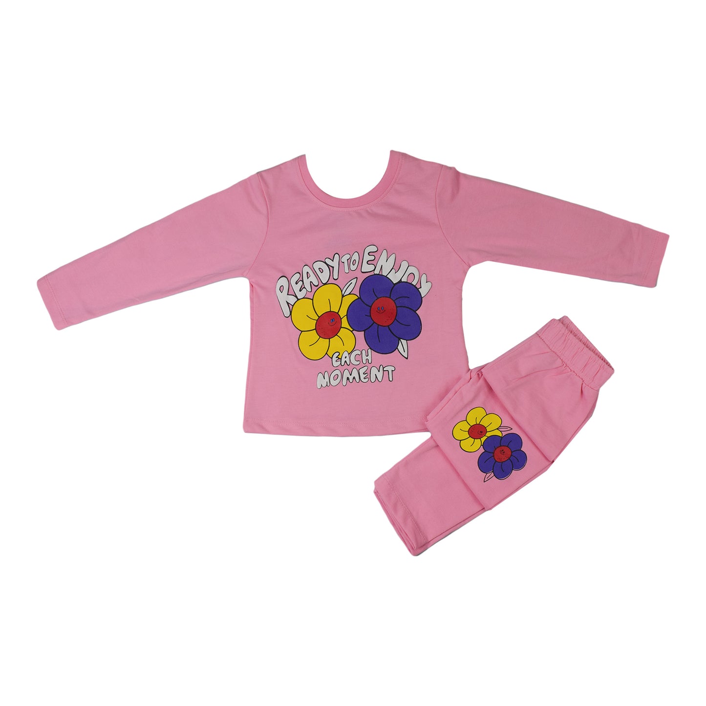 Girls Yellow & Pink Floral Printed Set – “Ready to Enjoy Each Moment” Outfit