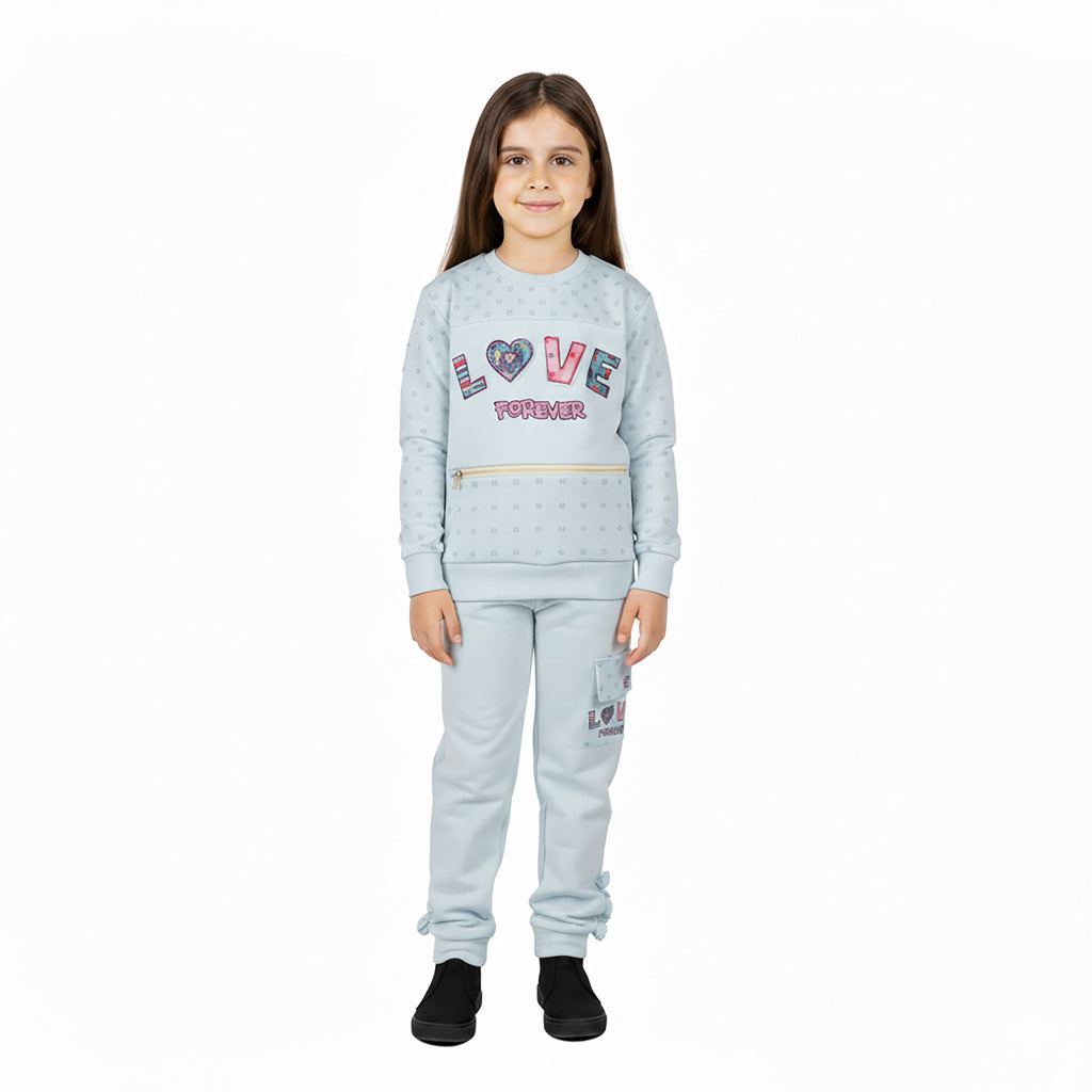 Girls Light Blue Winter Co-ord Set