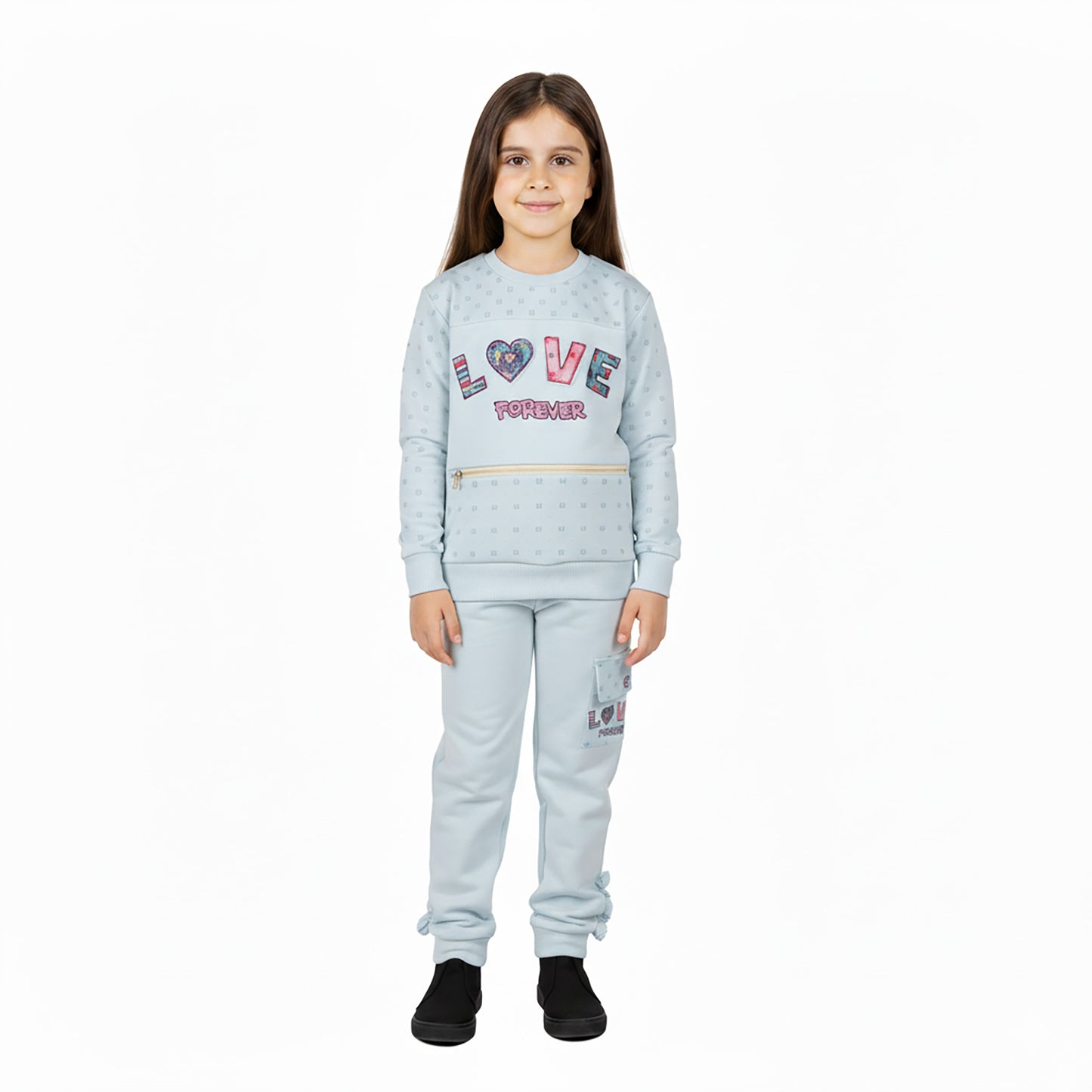 Girls Light Blue Winter Co-ord Set